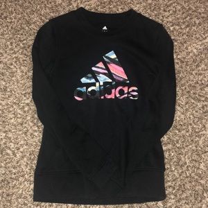 black / colorful adidas crew